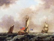 Francis Swaine A royal yacht and a merchantman in choppy seas Spain oil painting artist